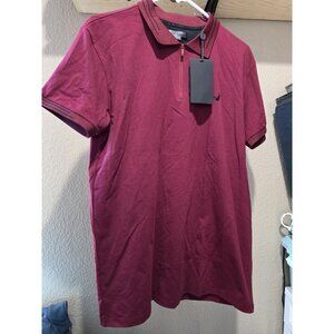 Nick Danger Red 1/4 Zip Polo Shirt Men's Large NEW Short Sleeve